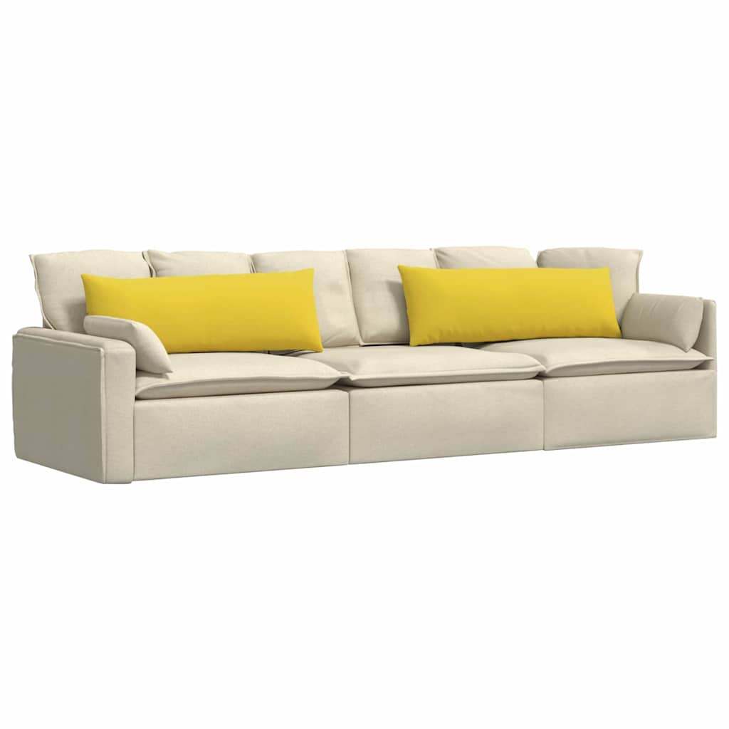 Cuscini da Divano 2 pcs Giallo Chiaro 120 x 40 cm Tessuto