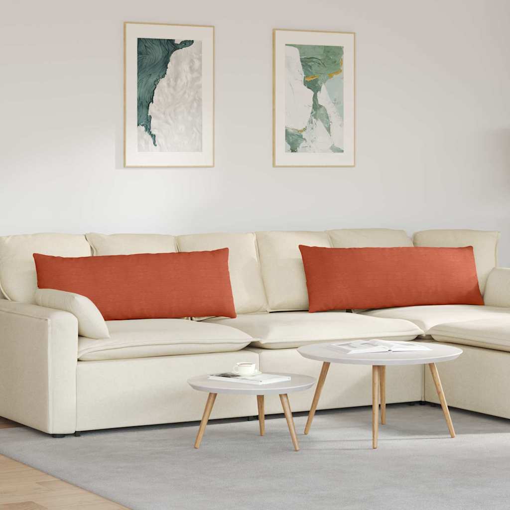 Cuscini da Divano 2 pcs Rosso Arancio 120 x 40 cm