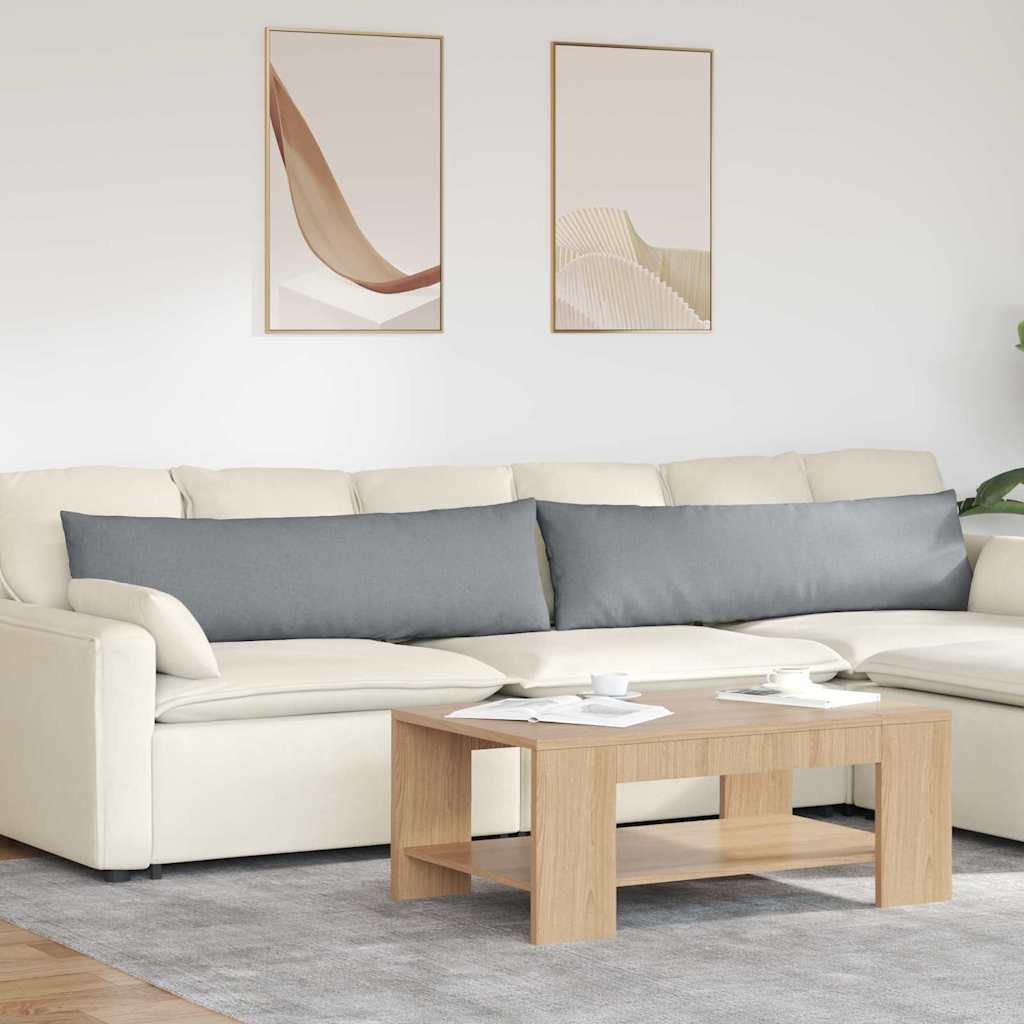 Cuscini da Divano 2 pcs Grigio chiaro 145 x 40 cm Tessuto