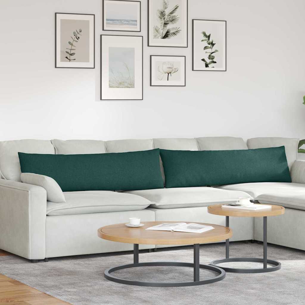 Cuscini da Divano 2 pcs Verde Scuro 145 x 40 cm Tessuto