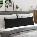 Cuscini da Divano 2 pcs Nero 145 x 40 cm Tessuto in Cords