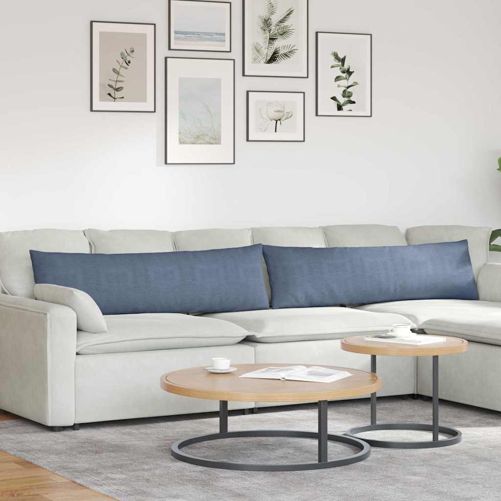 Cuscini da Divano 2 pcs Blu 145 x 40 cm Tessuto in Cords