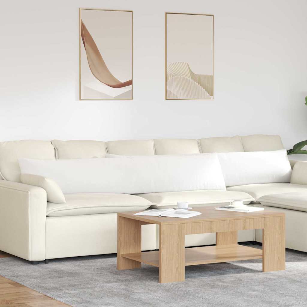 Cuscini da Divano 2 pcs Bianco 200 x 40 cm Tessuto