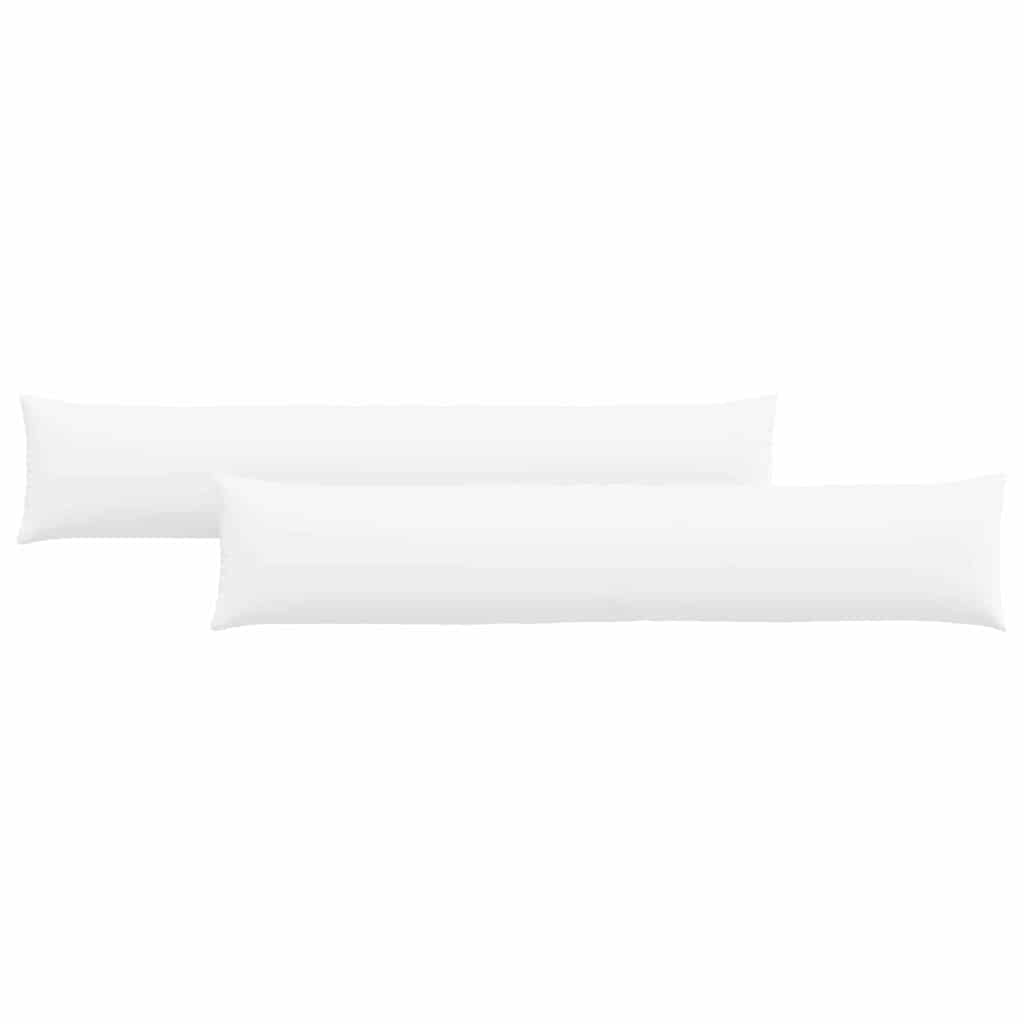 Cuscini da Divano 2 pcs Bianco 200 x 40 cm Tessuto