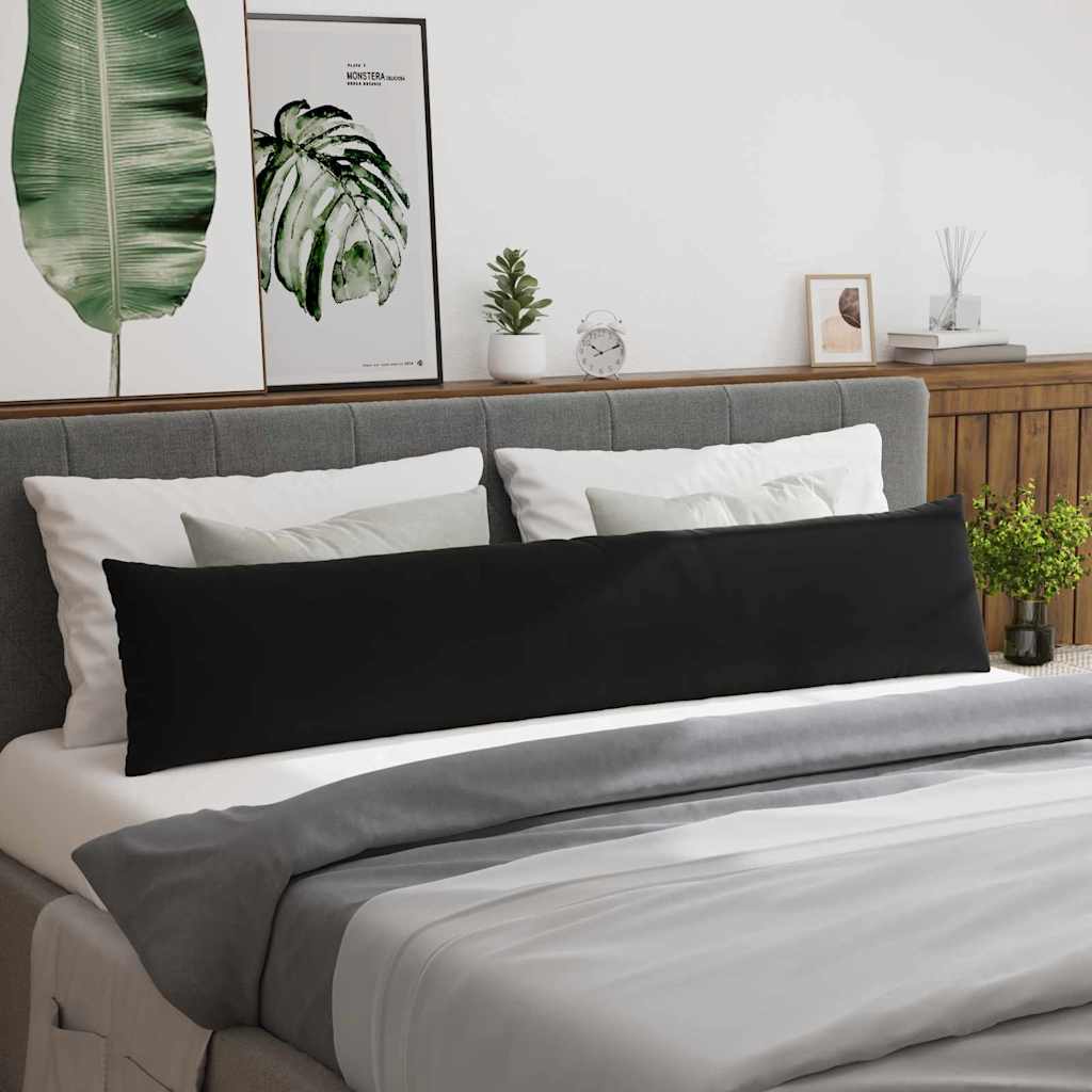 Cuscini da Divano 2 pcs Nero 200 x 40 cm Tessuto in Cords