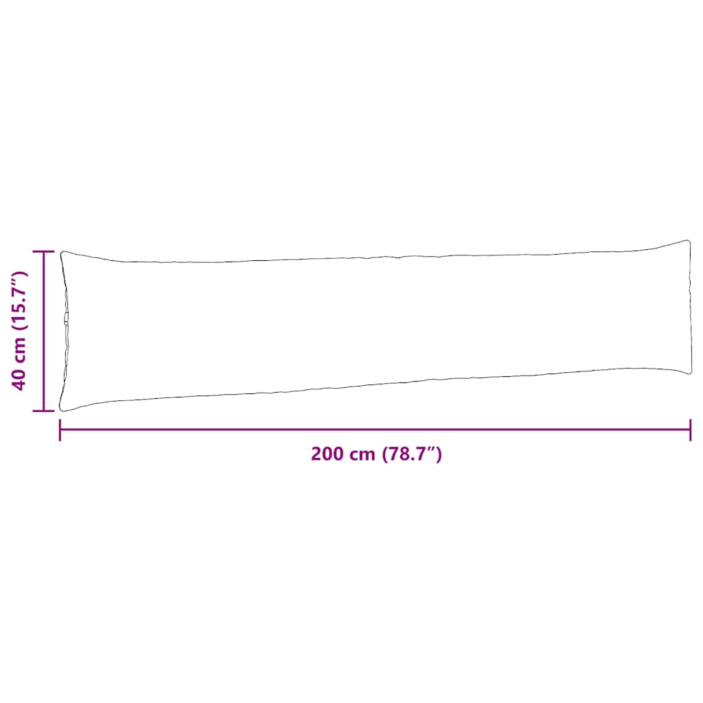 Cuscini da Divano 2 pcs Nero 200 x 40 cm Tessuto in Cords