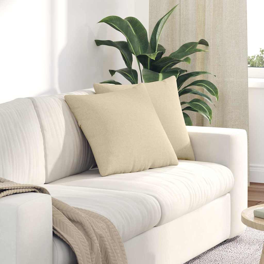 Cuscini da Divano 2 pcs Crema 45 x 45 cm Tessuto