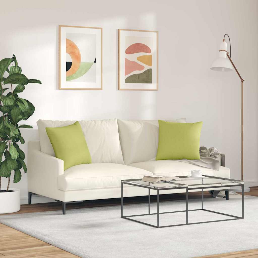 Cuscini da Divano 2 pcs Verde chiaro 45 x 45 cm Tessuto