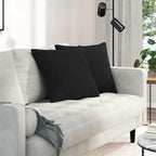 Cuscini da Divano 2 pcs Nero 50 x 50 cm Tessuto