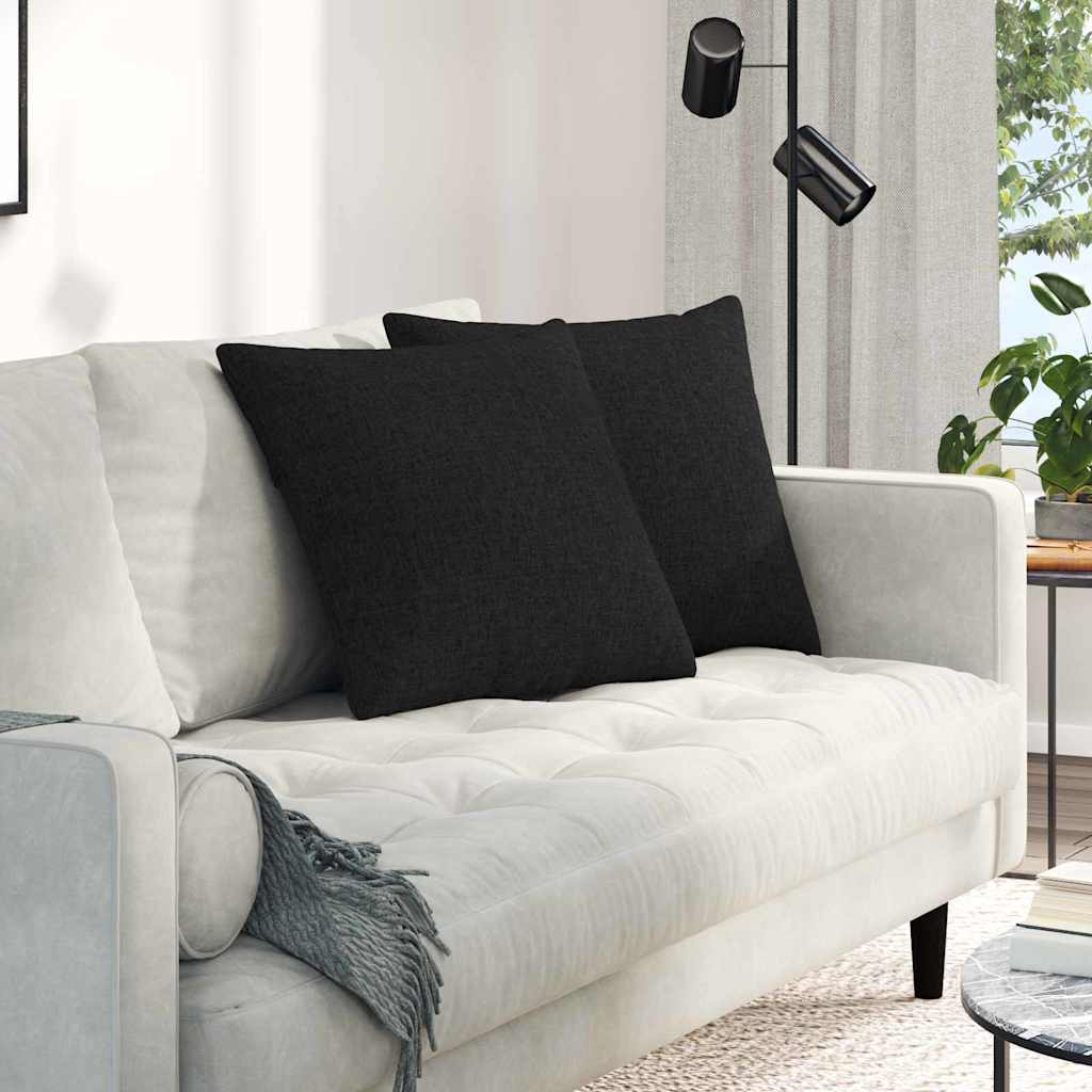 Cuscini da Divano 2 pcs Nero 50 x 50 cm Tessuto