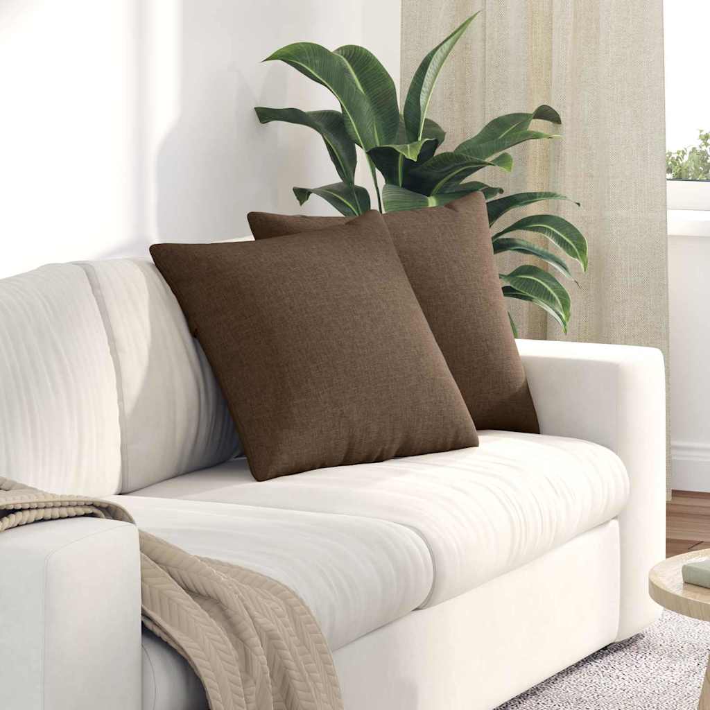Cuscini da Divano 2 pcs Marrone 50 x 50 cm Tessuto