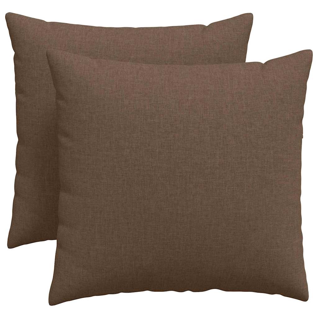 Cuscini da Divano 2 pcs Marrone 50 x 50 cm Tessuto