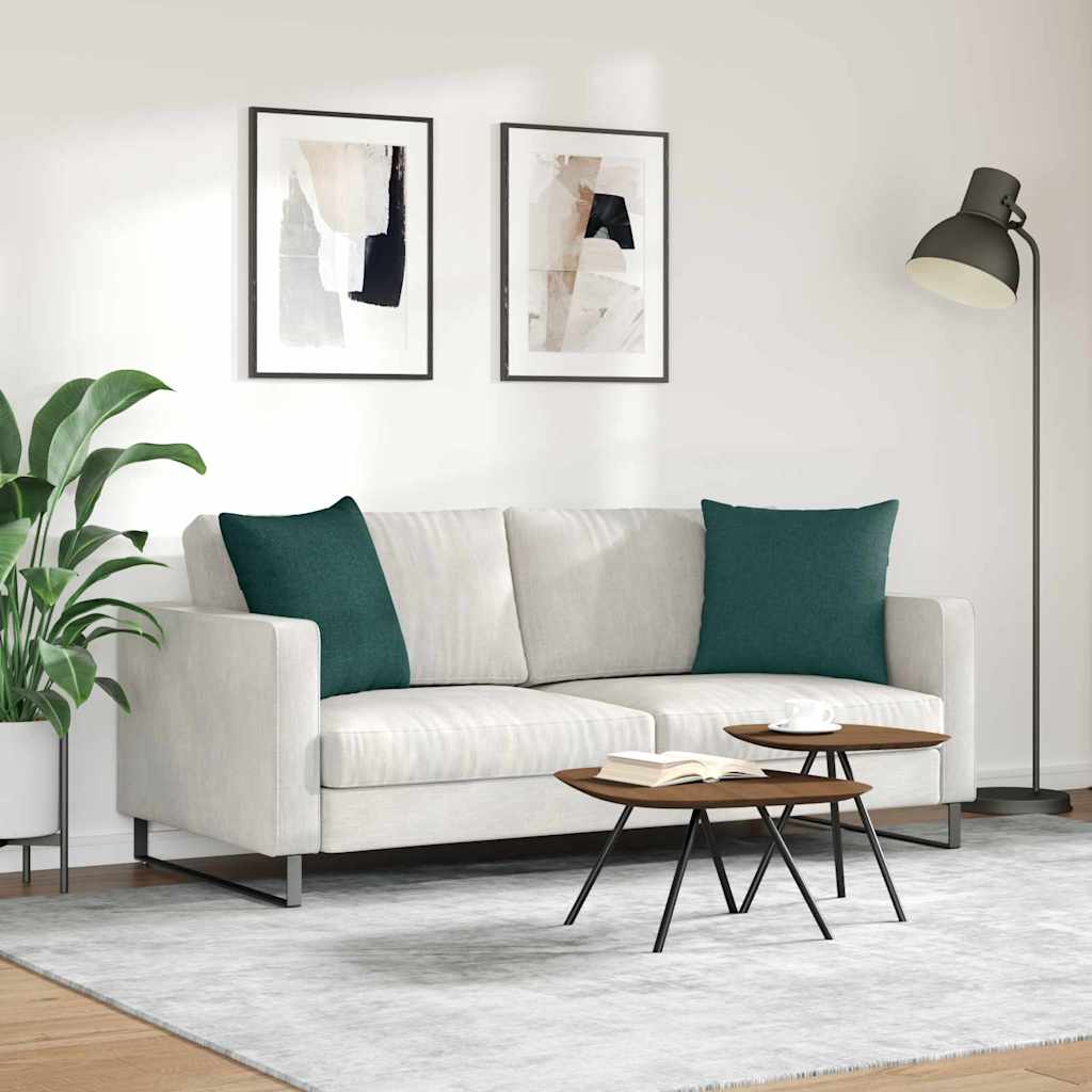 Cuscini da Divano 2 pcs Verde Scuro 50 x 50 cm Tessuto