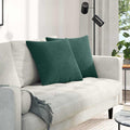 Cuscini da Divano 2 pcs Verde Scuro 50 x 50 cm Tessuto in Cords