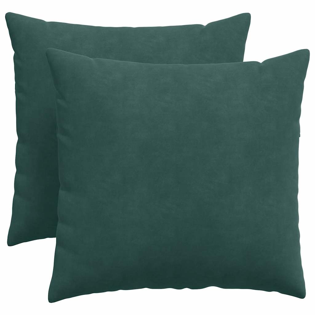Cuscini da Divano 2 pcs Verde Scuro 50 x 50 cm Tessuto in Cords