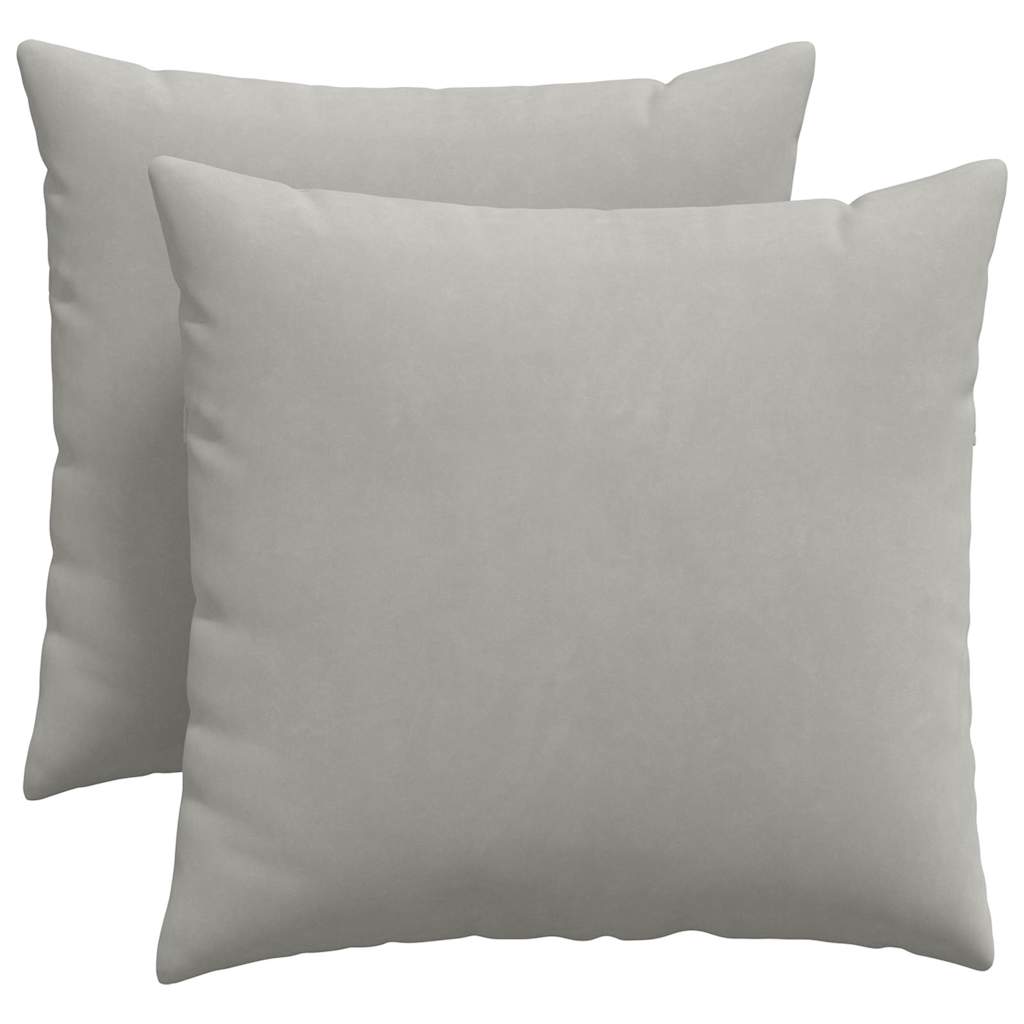 Cuscini da Divano 2 pcs Grigio chiaro 50 x 50 cm Tessuto