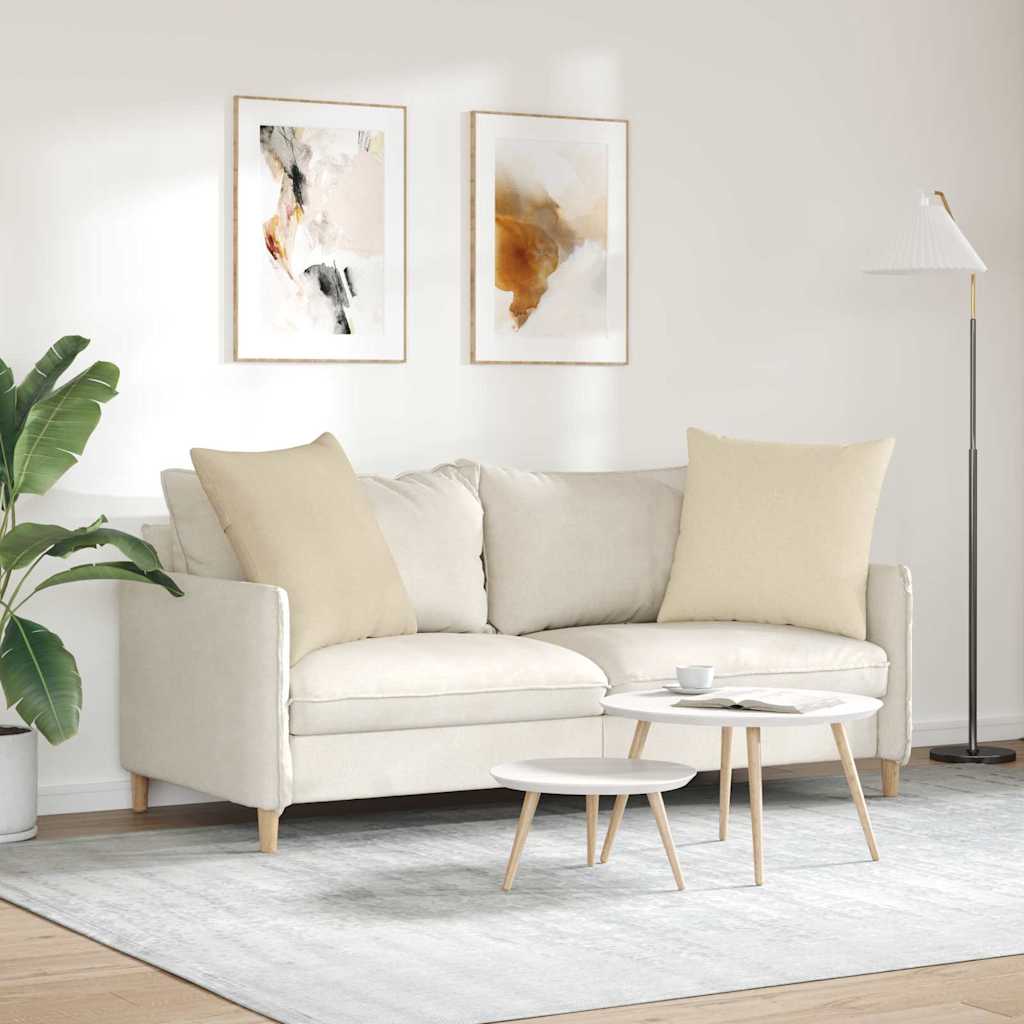 Cuscini da Divano 2 pcs Crema 60 x 60 cm Tessuto