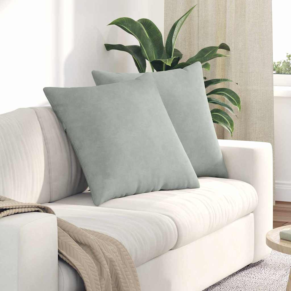 Cuscini da Divano 2 pcs Grigio chiaro 60 x 60 cm