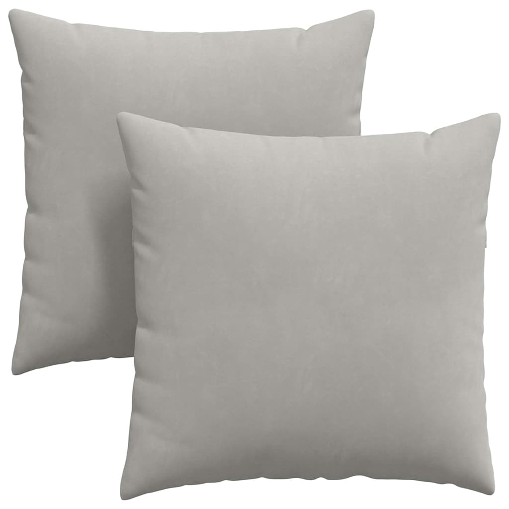 Cuscini da Divano 2 pcs Grigio chiaro 60 x 60 cm Tessuto