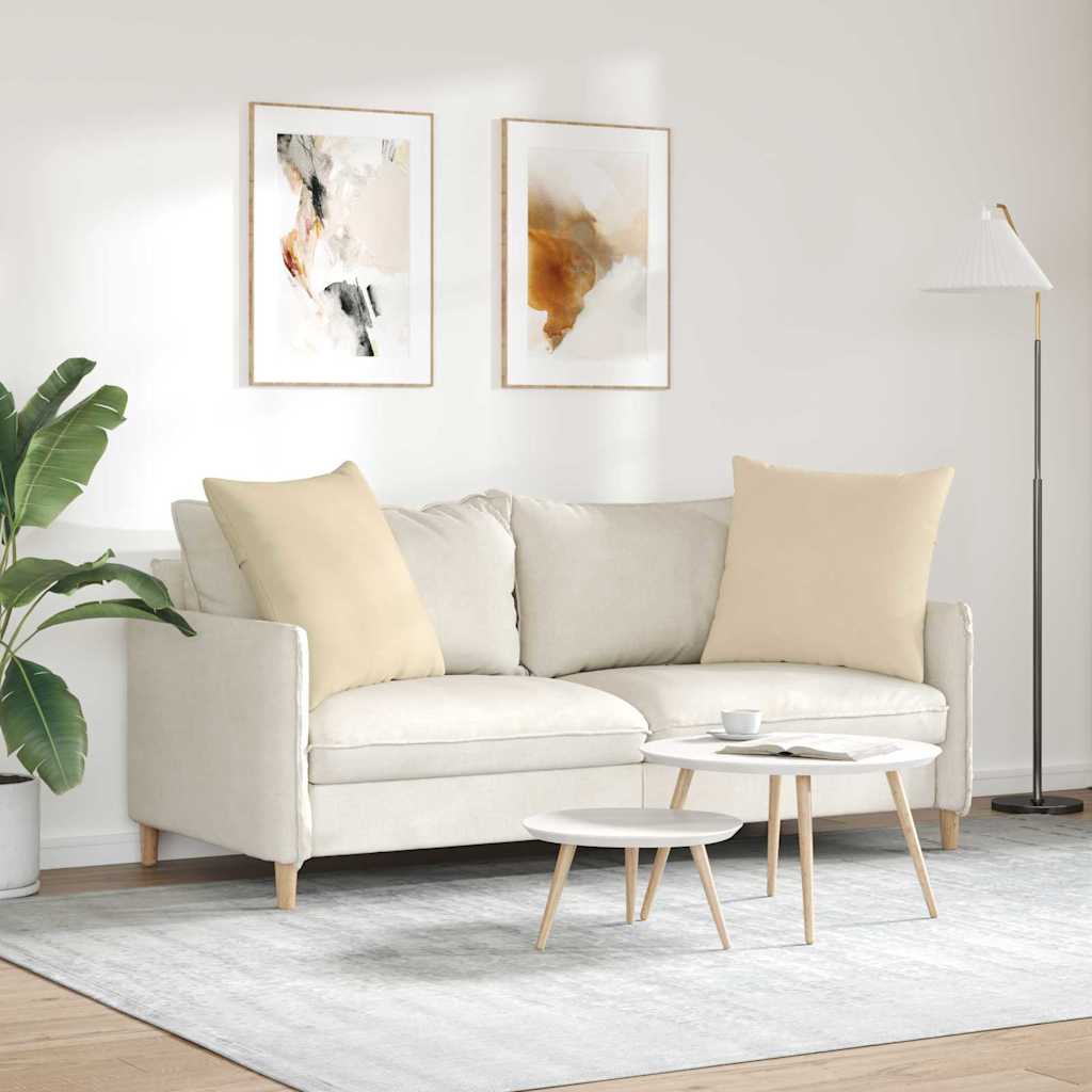 Cuscini da Divano 2 pcs Crema 60 x 60 cm Tessuto