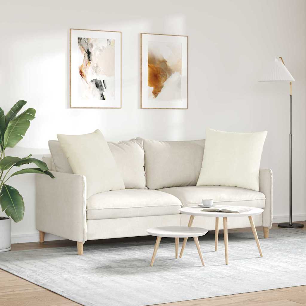 Cuscini da Divano 2 pcs Crema 80 x 80 cm Tessuto in Cords
