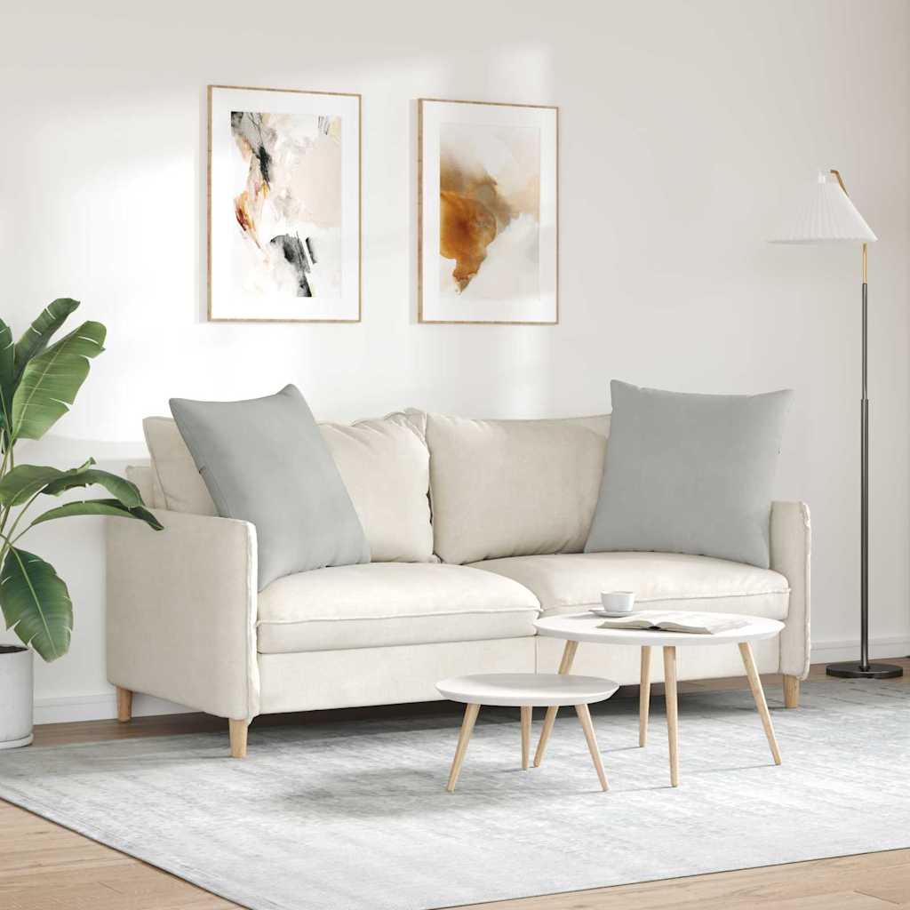 Cuscini da Divano 2 pcs Grigio chiaro 80 x 80 cm Tessuto