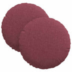 Cuscini per Seduta 2 pcs Rosso Vino Ø30 x 13 cm Tessuto