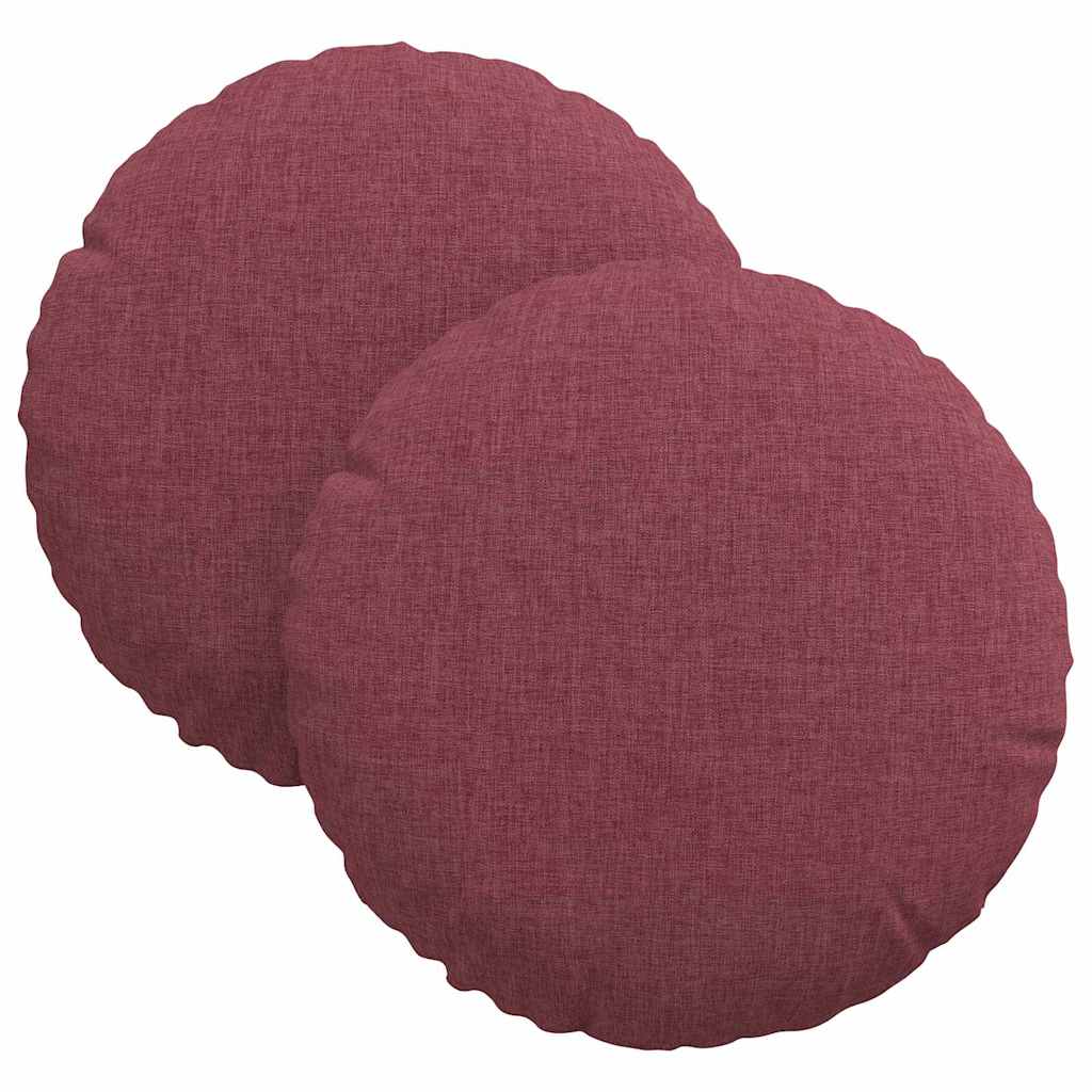 Cuscini per Seduta 2 pcs Rosso Vino Ø30 x 13 cm Tessuto