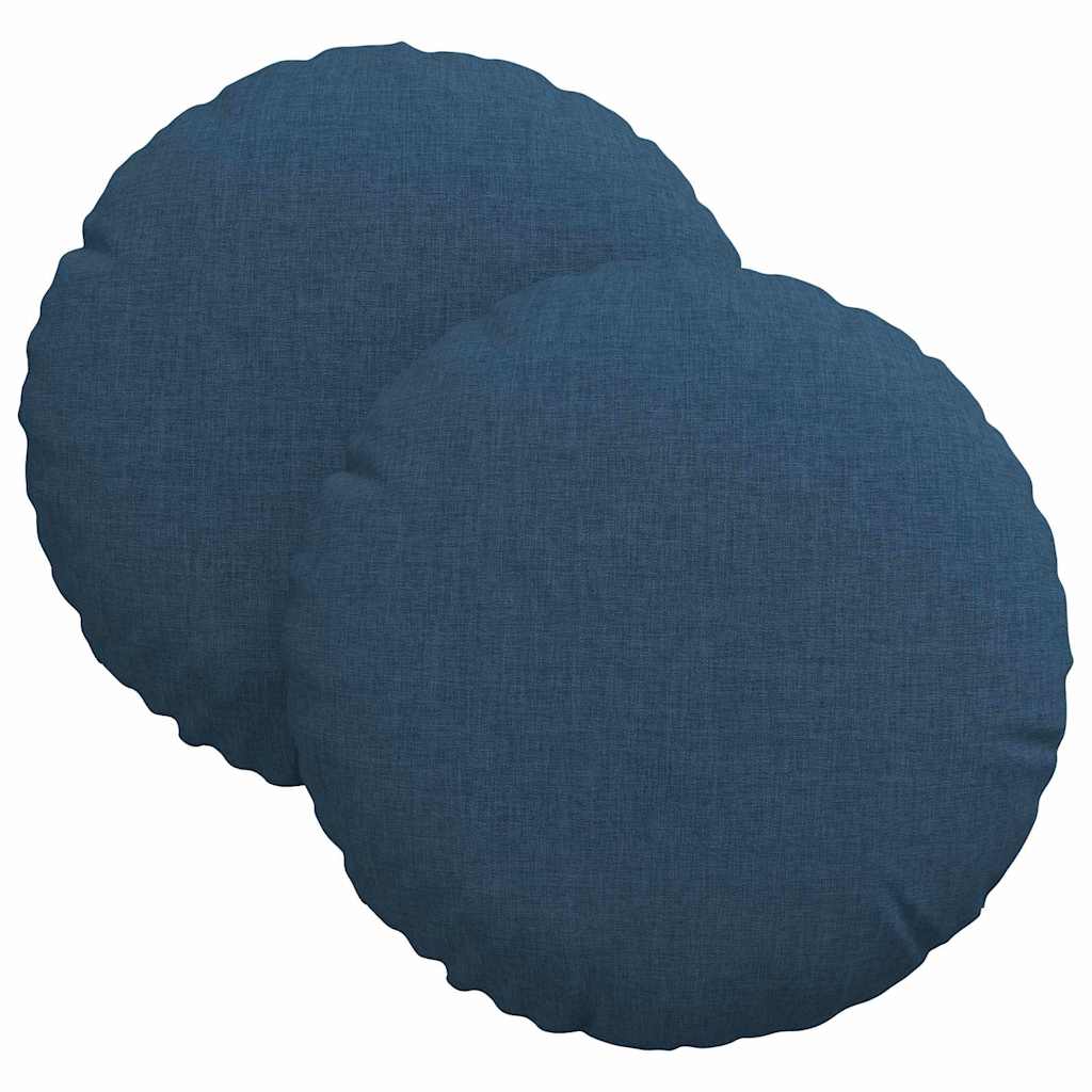 Cuscini per Seduta 2 pcs Blu Ø30 x 13 cm Tessuto