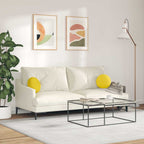 Cuscini per Seduta 2 pcs Giallo Chiaro Ø30 x 13 cm Tessuto