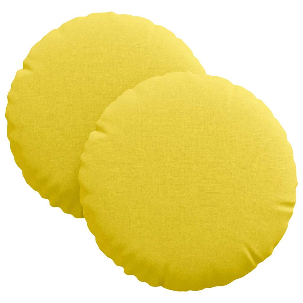 Cuscini per Seduta 2 pcs Giallo Chiaro Ø30 x 13 cm Tessuto