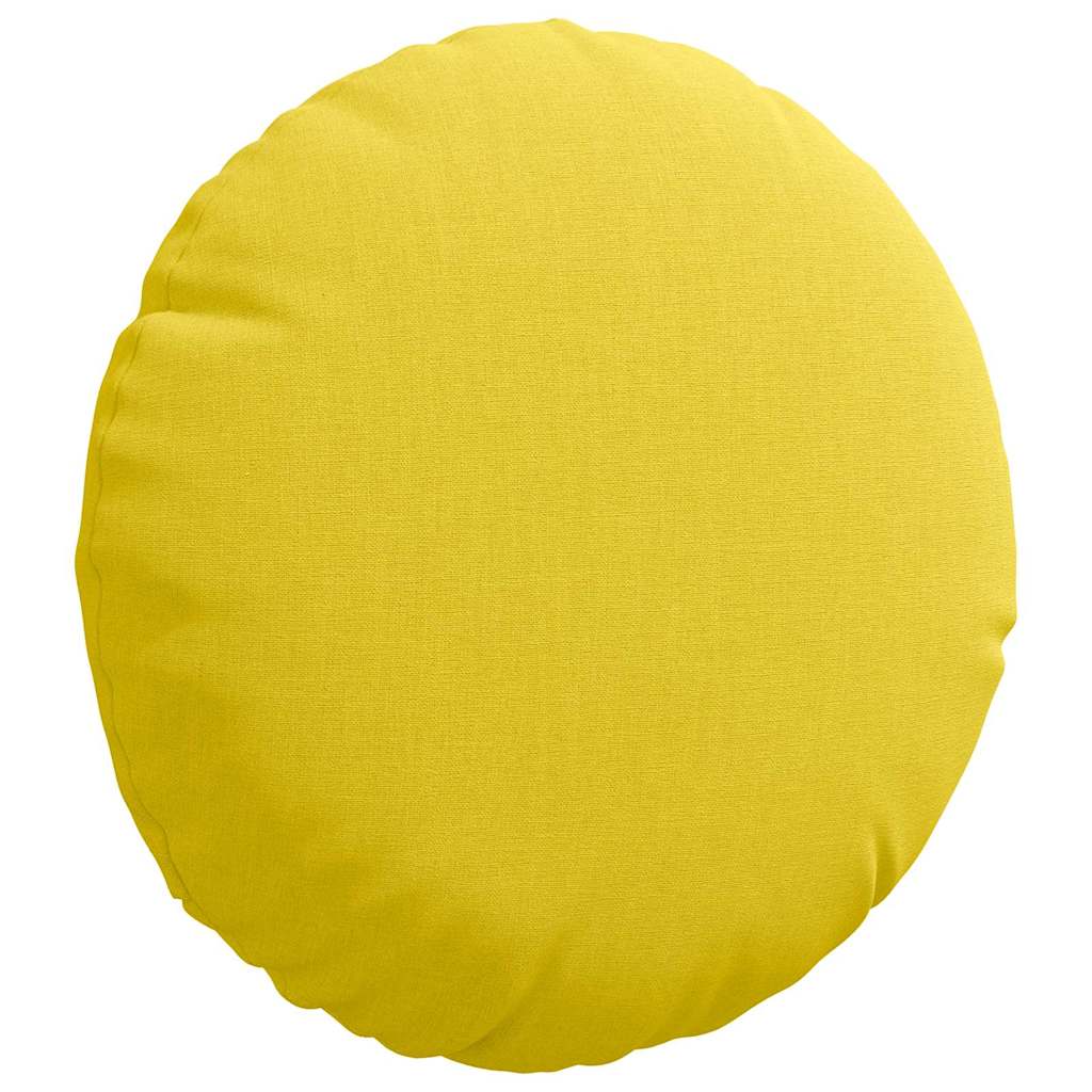 Cuscini per Seduta 2 pcs Giallo Chiaro Ø30 x 13 cm Tessuto