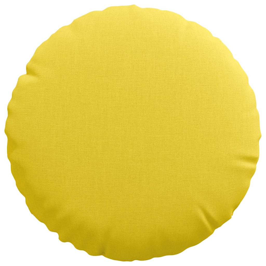 Cuscini per Seduta 2 pcs Giallo Chiaro Ø30 x 13 cm Tessuto