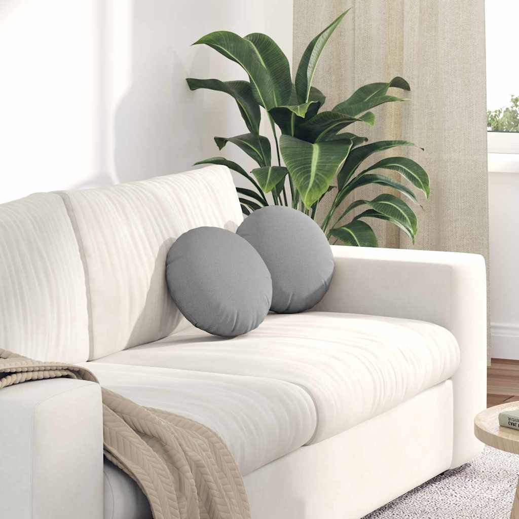 Cuscini per Seduta 2 pcs Grigio Nuvola Ø30 x 13 cm Tessuto
