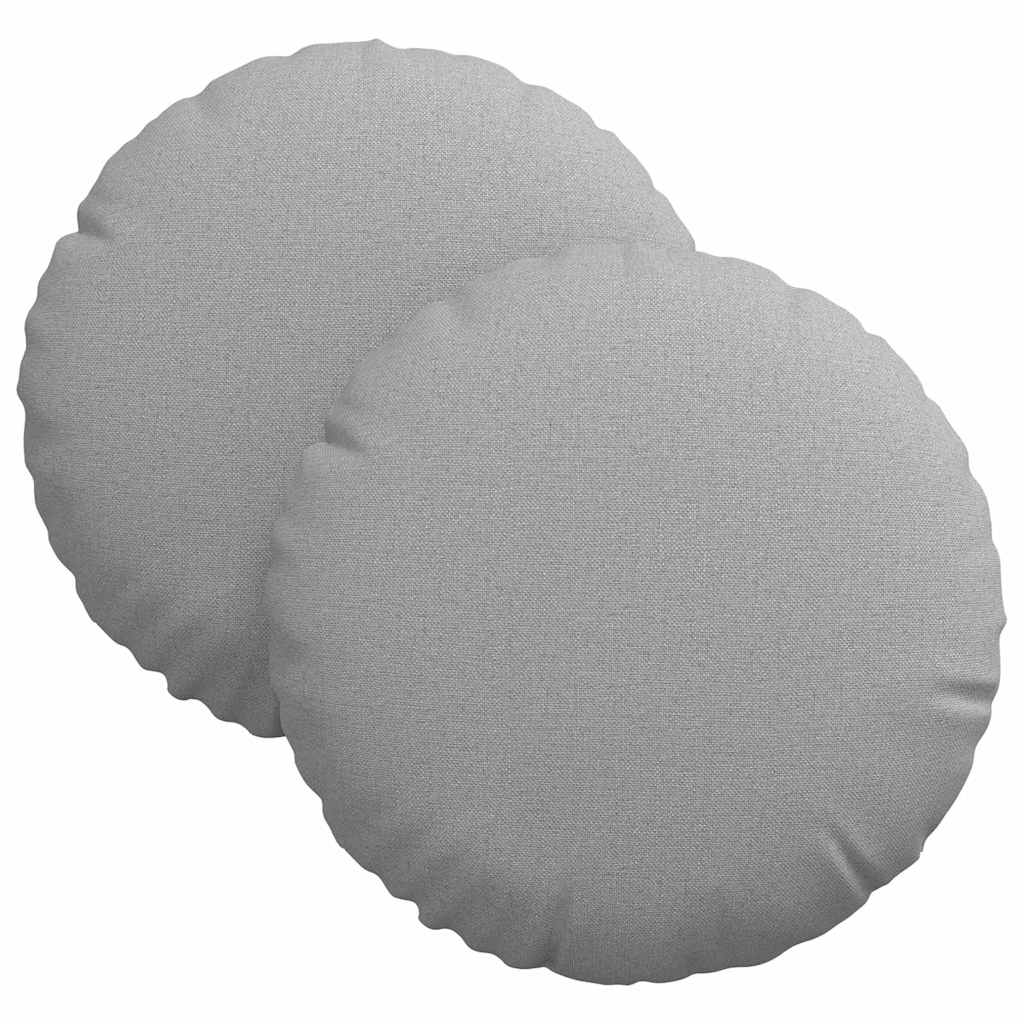Cuscini per Seduta 2 pcs Grigio Nuvola Ø30 x 13 cm Tessuto