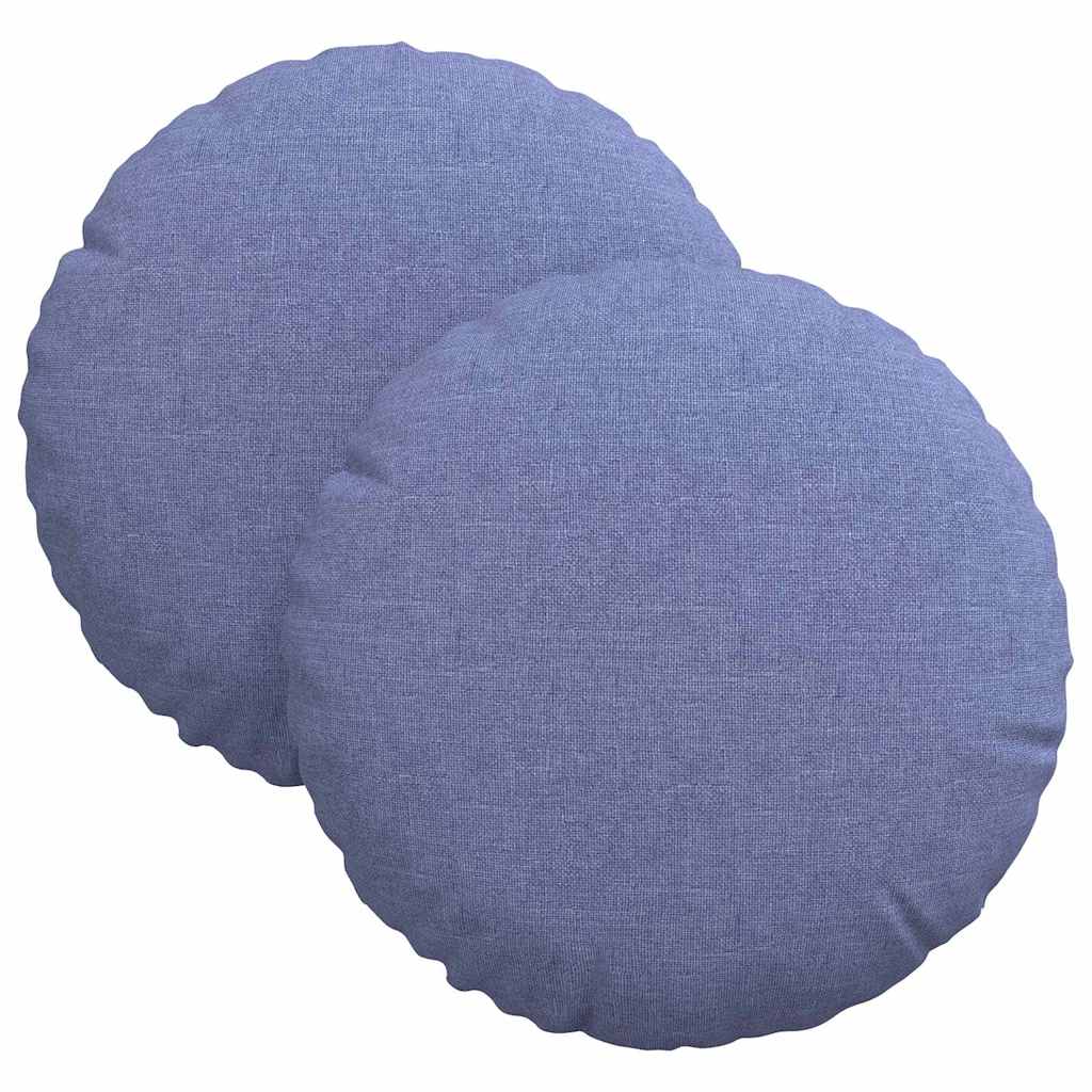 Cuscini per Seduta 2 pcs Blu jeans Ø30 x 13 cm Tessuto