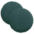 Cuscini per Seduta 2 pcs Verde Scuro Ø30 x 13 cm Velluto