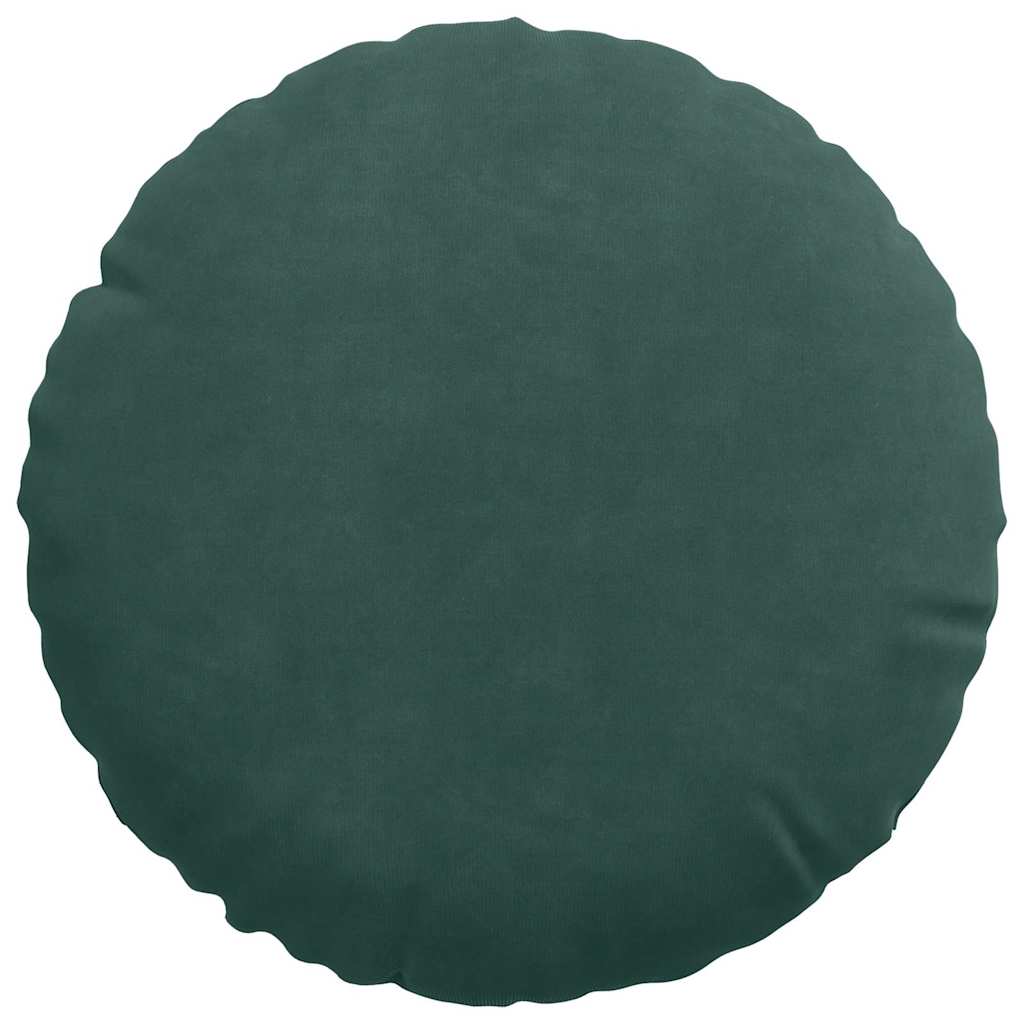 Cuscini per Seduta 2 pcs Verde Scuro Ø30 x 13 cm Velluto