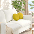Cuscini per Seduta 2 pcs Giallo Ø30 x 13 cm Velluto