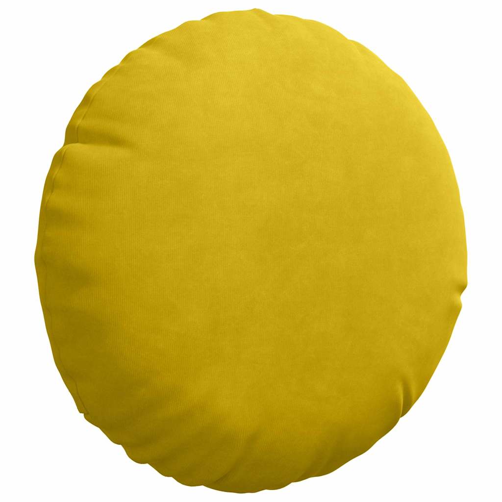 Cuscini per Seduta 2 pcs Giallo Ø30 x 13 cm Velluto