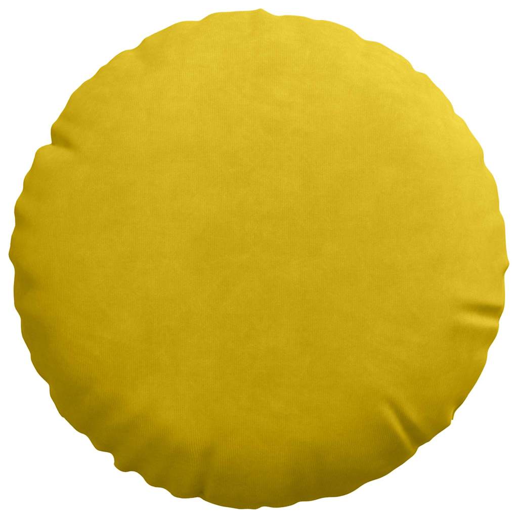 Cuscini per Seduta 2 pcs Giallo Ø30 x 13 cm Velluto