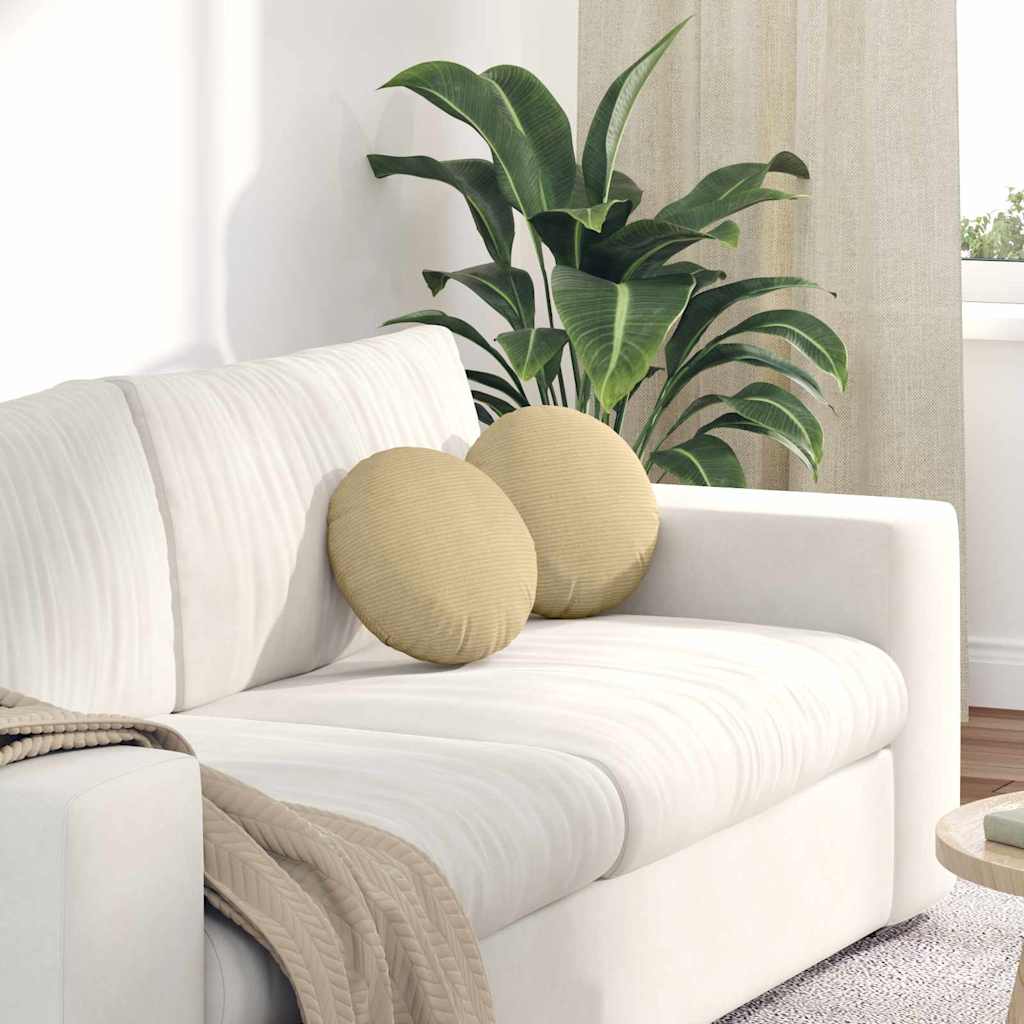 Cuscini per Seduta 2 pcs Grigio Verde Ø30 x 13 cm