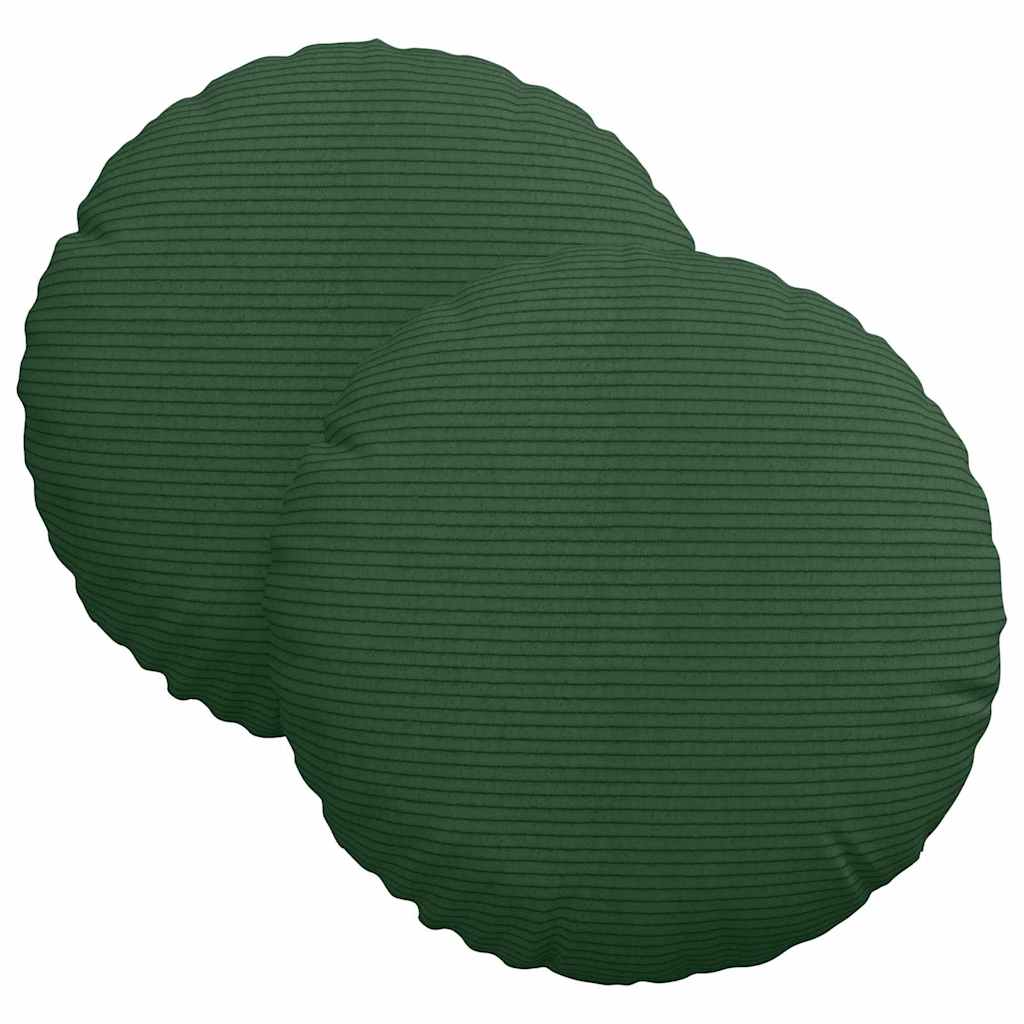 Cuscini per Seduta 2 pcs Verde Scuro Ø30 x 13 cm