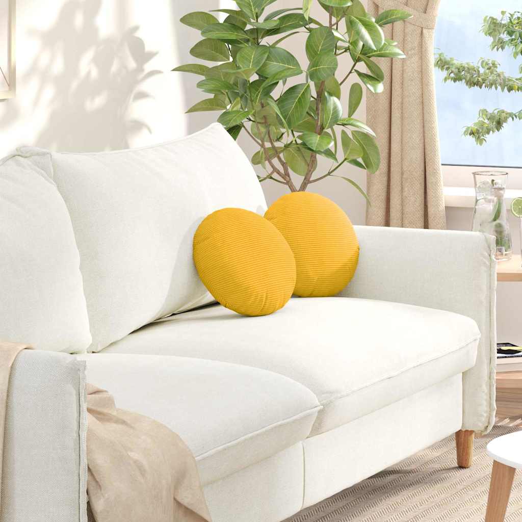 Cuscini per Seduta 2 pcs Giallo Chiaro Ø30 x 13 cm