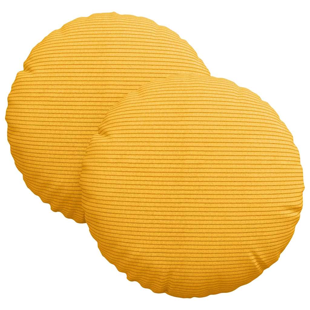Cuscini per Seduta 2 pcs Giallo Chiaro Ø30 x 13 cm