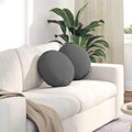 Cuscini per Seduta 2 pcs Grigio scuro Ø40 x 13 cm Tessuto
