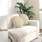 Cuscini per Seduta 2 pcs Crema Ø40 x 13 cm Tessuto