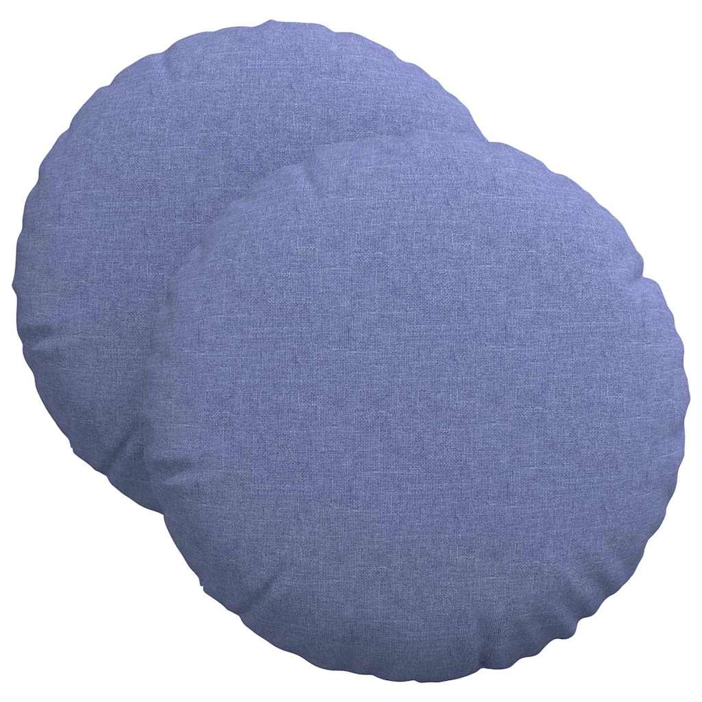 Cuscini per Seduta 2 pcs Blu jeans Ø40 x 13 cm Tessuto