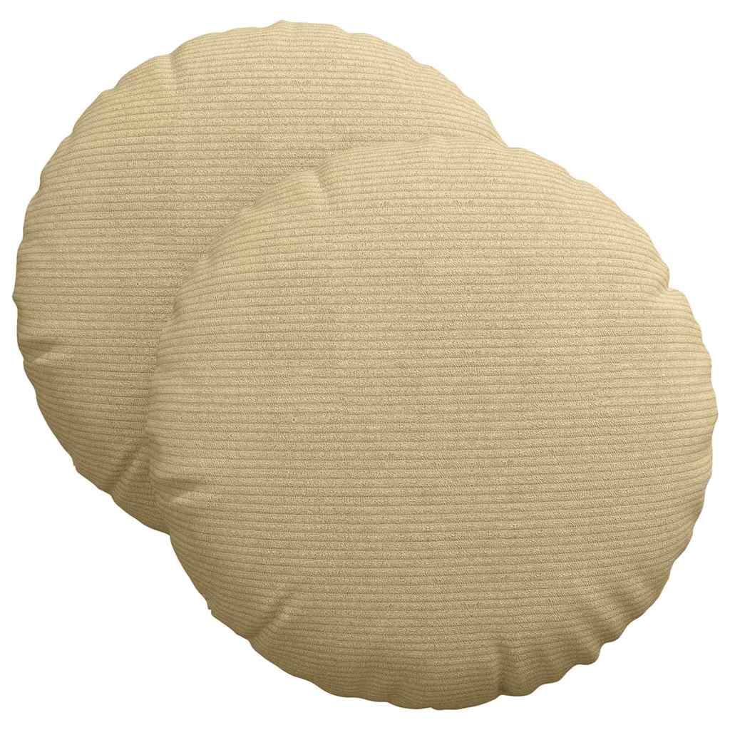 Cuscini per Seduta 2 pcs Grigio Verde Ø 40 cm Tessuto in Cords