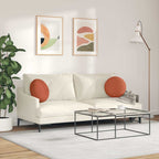 Cuscini per Seduta 2 pcs Rosso Arancio Ø 40 cm Tessuto in Cords